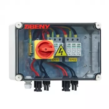 BENY PV DC-scheiderschakelaarpaneel, 2-string-ingang naar 2-string-uitgang, IP65 buitenbehuizing
