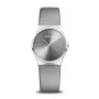 Bering Classic dames quartz horloge 34 mm blauwe wijzerplaat roestvrijstalen milanaise band