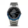 BERING heren kwartshorloge Classic Minimalist 39mm titanium kast blauwe wijzerplaat grijze roestvrijstalen Milanese mesh-armband 32339-702