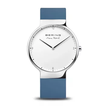 BERING heren Classic quartz horloge 15540-700 40mm RVS mesh blauwe zonneslag wijzerplaat
