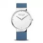 BERING heren Classic quartz horloge 15540-700 40mm RVS mesh blauwe zonneslag wijzerplaat