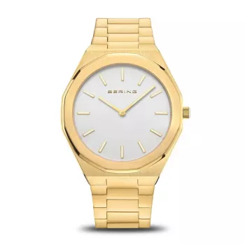 Bering heren Classic quartz horloge 19641-730 45mm blauwe wijzerplaat RVS mesh