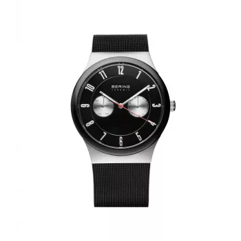 BERING herenhorloge 32139-202 Classic Collection 39mm quartz RVS mesh zwarte wijzerplaat
