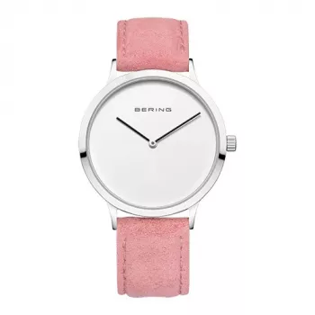BERING Dameshorloge 14937-604 39mm blauwe wijzerplaat zilveren milanaise band
