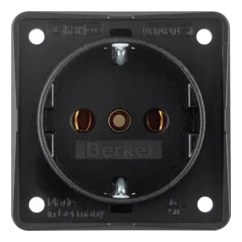 Berker 09418505 SCHUKO-stopcontact Integro-Module Mat Zwart