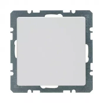Berker 10096089 blindafdekking Q.1 met centraalplaat, polarwit velours, thermoplast, IP20, 1 module