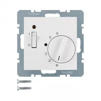 Berker 20301909 Ruimtetemperatuurregelaar met verbreekcontact Centraalplaat (230 V AC, 10 A)