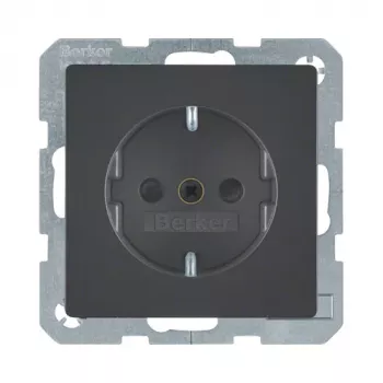 Berker 47236086 SCHUKO-stopcontact Q.1/Q.3 antraciet fluweel