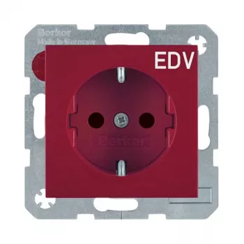 Berker 47238922 SCHUKO-stopcontact S.1 rood glanzend EDV