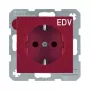 Berker 47238922 SCHUKO-stopcontact S.1 rood glanzend EDV