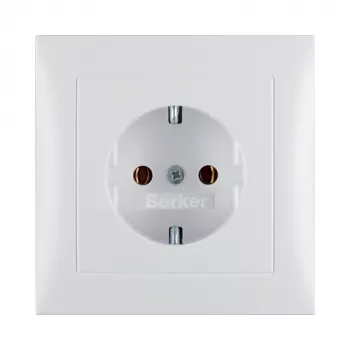 Berker 47429909 inbouw stopcontact met afdekking S.1, Schuko Type F, 16A 250V, polarwit