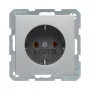 Berker 47436084 SCHUKO-stopcontact (type F) Q.1/Q.3 aluminium Velvet 16A
