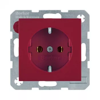 Berker 47438912 SCHUKO-stopcontact S.1/B.3/B.7 glas rood glanzend
