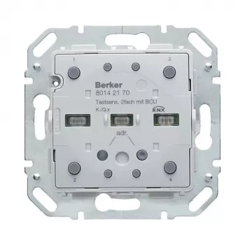 Berker 80142170 KNX touch-sensormodule 2-voudig met geïntegreerde buskoppeling, polarwit glanzend