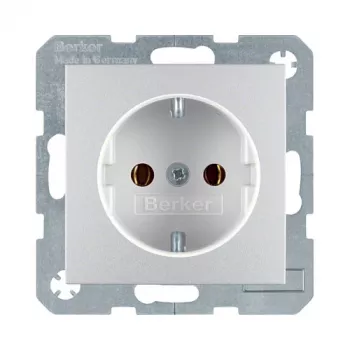 Berker B.1 Aluminium Schuko-stopcontact 16A inbouw