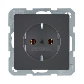 Berker Q.1/Q.3 SCHUKO-stopcontact 1-voudig antraciet velvet 16A 250V inbouw