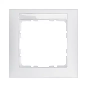 Berker S.1 1-voudig frame met labelveld, polarwit glanzend (10119919)