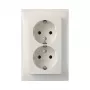 Berker S.1 dubbel stopcontact SCHUKO, 16A 250V, polarwit glanzend met afdekking