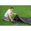 Bestway Flowclear Poolafdekking voor Steel Pro MAX Frame Pool 427 cm (14 ft) - Blauw Polyethyleen met Touwbinders