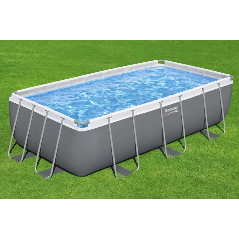 Bestway Frame Pool 404 x 201 x 100 cm rechthoekig opzetbad met filterpomp, ladder, afdekking en ChemConnect-doseerder