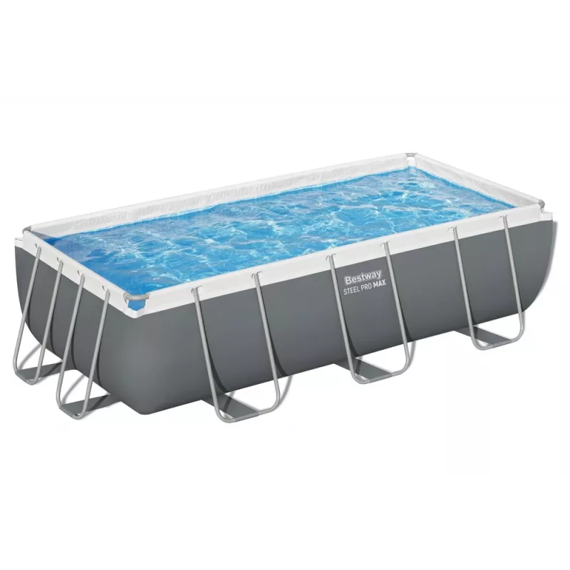 Bestway Frame Pool 404 x 201 x 100 cm rechthoekig opzetbad met filterpomp, ladder, afdekking en ChemConnect-doseerder