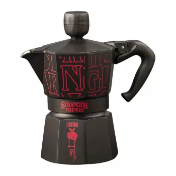 Bialetti Moka Express Sound Stranger Things 3-kops espressomaker voor op het fornuis (150 ml) zwart