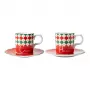 Bialetti Tricolore espressokopjesset met schoteltjes (2 kopjes, 2 schoteltjes)
