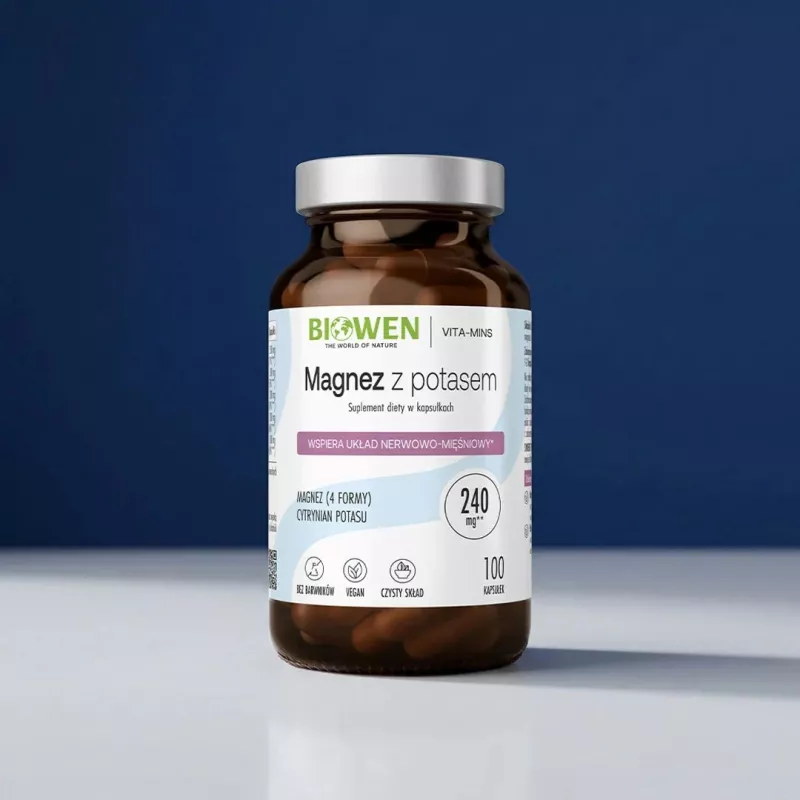 BIOWEN Magnesium 4x met kalium, voedingssupplement, 100 capsules