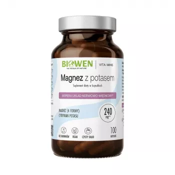 BIOWEN Magnesium 4x met kalium, voedingssupplement, 100 capsules