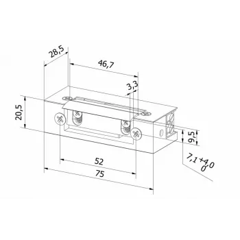 BIRA HARTTE S12UW elektrische deuropener 12V AC/DC Fail-Secure met mechanische vrijgaveschakelaar