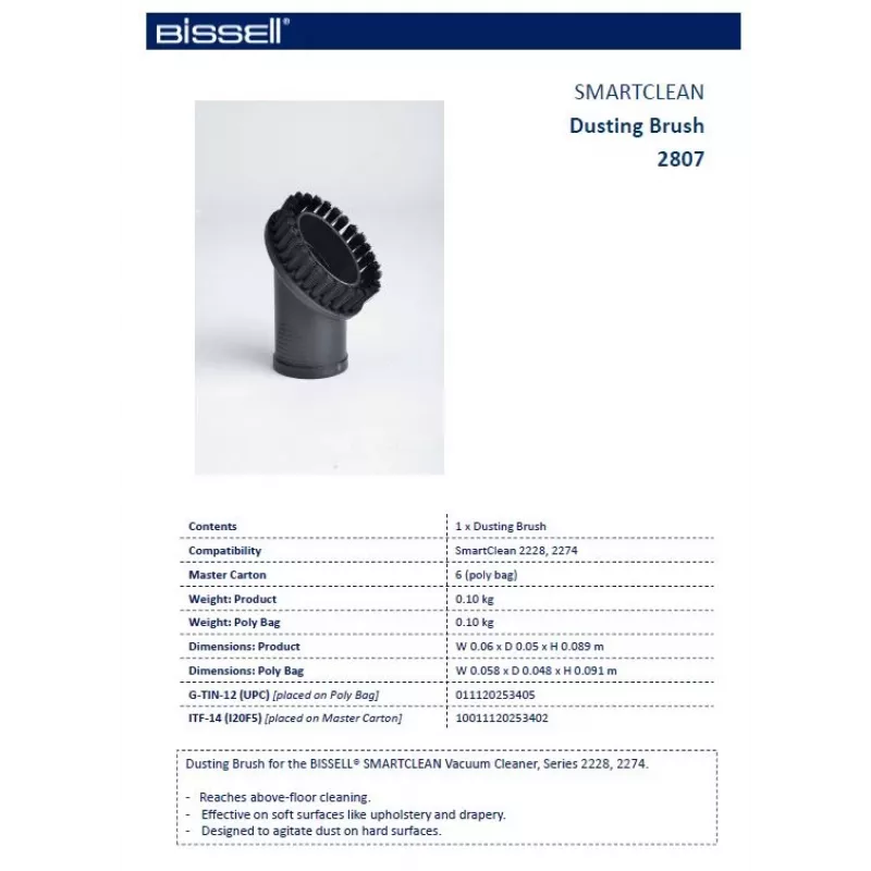 Bissell SmartClean stofborstel, zwart, 1 stuks
