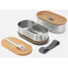 black+blum Oval Box 0,5 L bewaarbox met bamboedeksel en RVS-basis