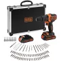 BLACK+DECKER 18V accu-slagboorschroevendraaier BDCHD18BAFC, zwart/oranje, 2x 1,5 Ah Li-Ion accu's, 80-delige accessoireset, koffer