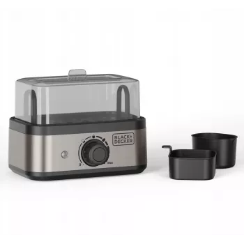BLACK+DECKER BXKS4800E eierkoker, 400 W, 6 eieren, zacht/medium/hard, zwart