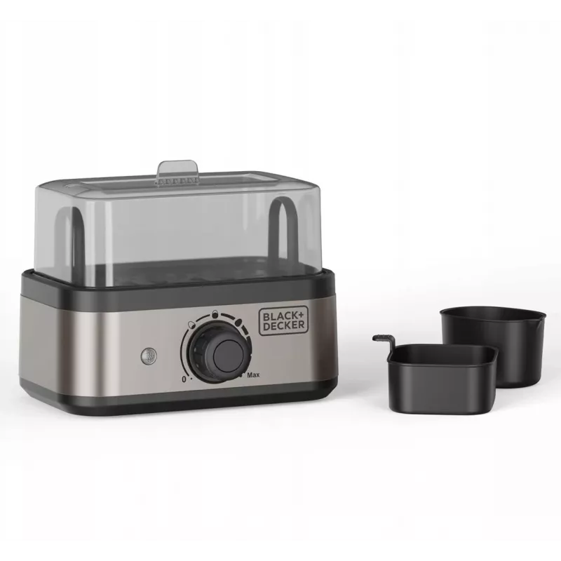 BLACK+DECKER BXKS4800E eierkoker, 400 W, 6 eieren, zacht/medium/hard, zwart