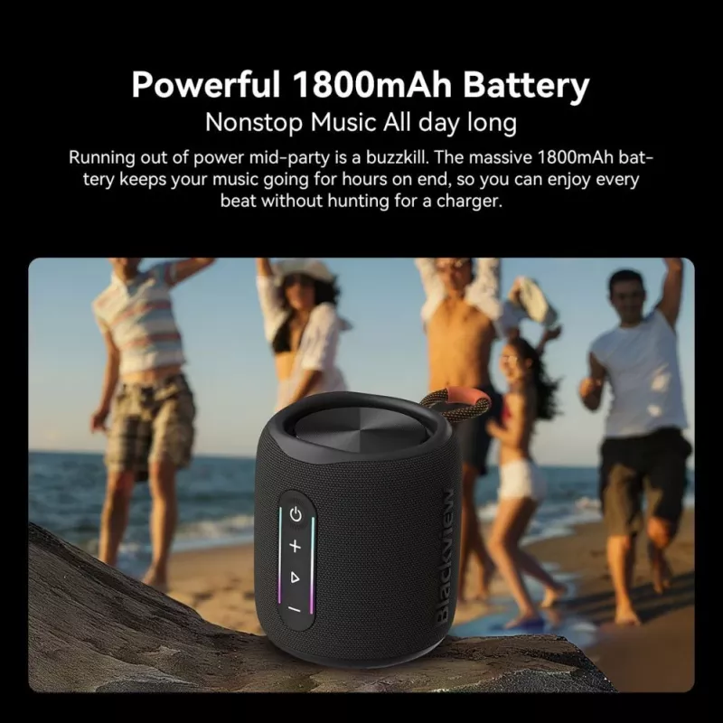 Blackview AuraBass 2 Draagbare Bluetooth-luidspreker, 15W, IPX5, 7h accu, Zwart