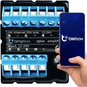 BLEBOX ampbox slimme LED-controller 4-kanaals Wi-Fi RGBW CCT 12-24V DC