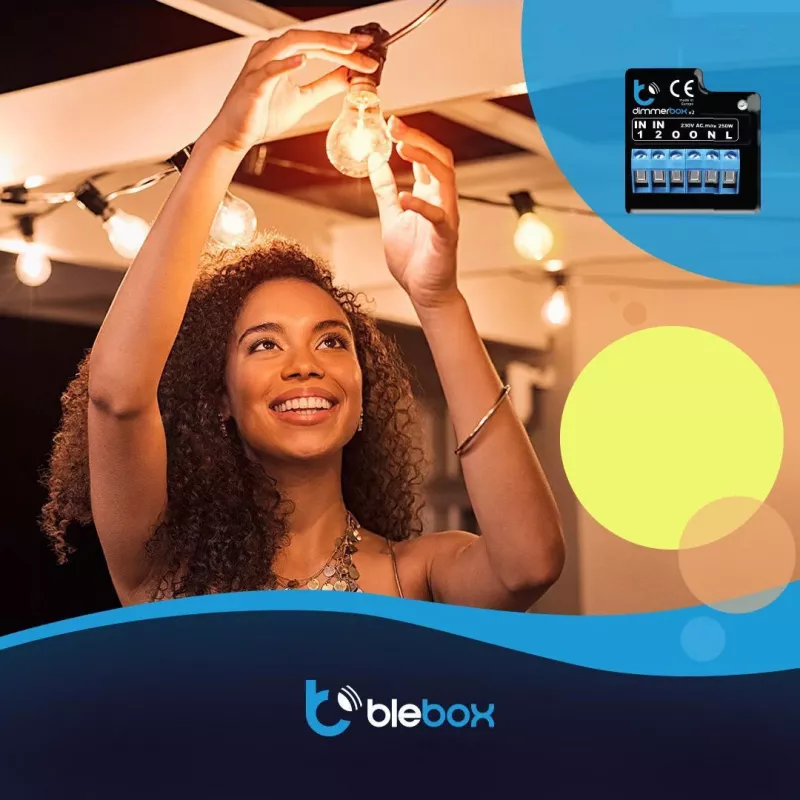 BLEBOX DimmerBox WiFi slimme dimmermodule 230V 250W voor dimbare lichtbronnen