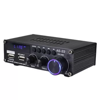 Blitzwolf AS-22 audioversterker, 45 W, bluetooth 5.0, USB + afstandsbediening (zwart)