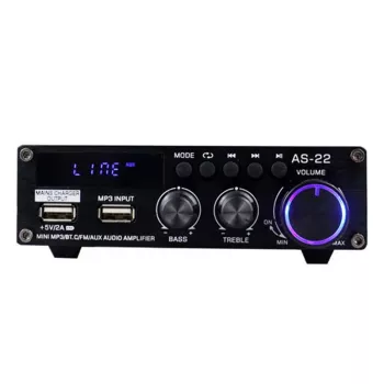 Blitzwolf AS-22 audioversterker, 45 W, bluetooth 5.0, USB + afstandsbediening (zwart)