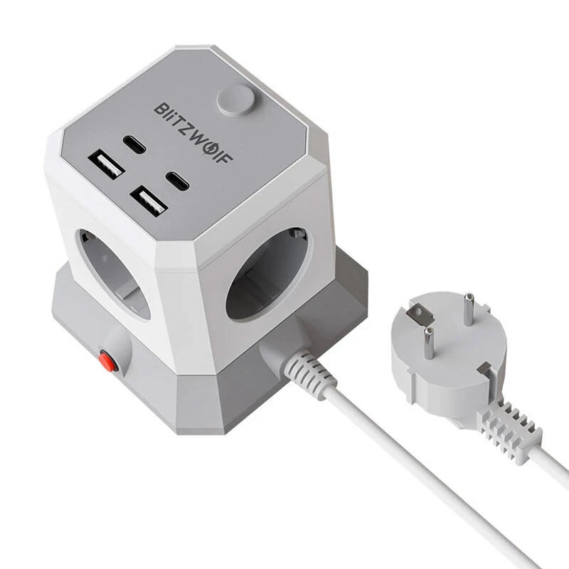 BlitzWolf BW-EC1 4xAC 2xUSB-A 2xUSB-C verlengstuk