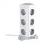 BlitzWolf BW-EC3 verticale stekkerdoos met 12 stopcontacten, 4 USB-aansluitingen, 2m kabel, EU-stekker