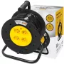 BLO PR-61 30m kabelhaspel met 4 randaarde stopcontacten, thermische beveiliging, 3x1,5mm² H05VV-F kabel, IP20, 16A/230V, max. 3680W afgerold