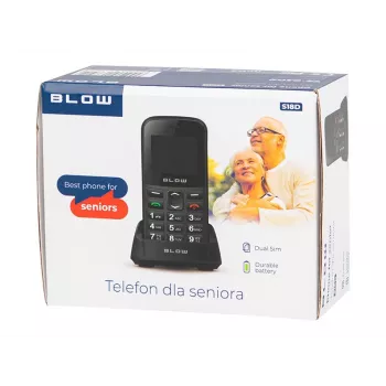 BLOW zwart seniorenmobiel met standaard S18D