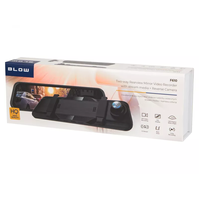 BLOW Blackbox DVR F610 10 inch spiegel dashcam met achteruitrijcamera