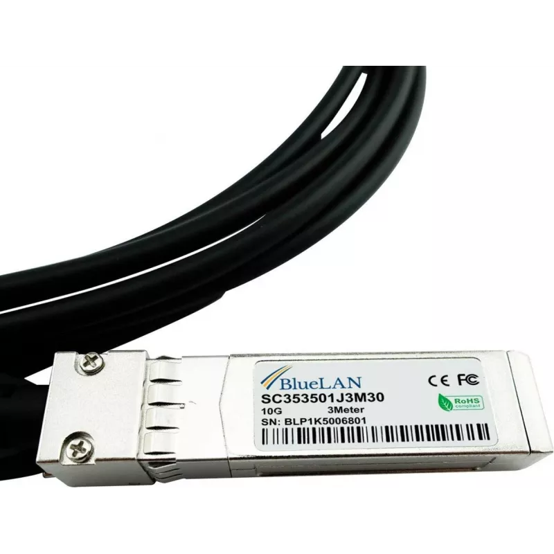 BlueLAN 10GBASE-CR passieve SFP+ naar SFP+ Direct Attach-kabel, 1,5m, compatibel met Huawei SFP+STACK-CU1M5