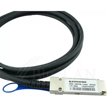 BLUELAN compatibele Mellanox MCP1650-H001E30 QSFP56 Direct Attach kabel, 200GBASE-CR4, InfiniBand, 30AWG, 1 meter (MCP1650-H001E30-BL)
