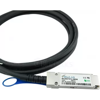 BlueOptics Dell EMC compatibele DAC-QSFP28-4SFP28-25G-BL passieve 100GBASE-CR4 QSFP28 naar 4x25GBASE-CR SFP28 Direct Attach breakout-kabel, 5m, AWG26