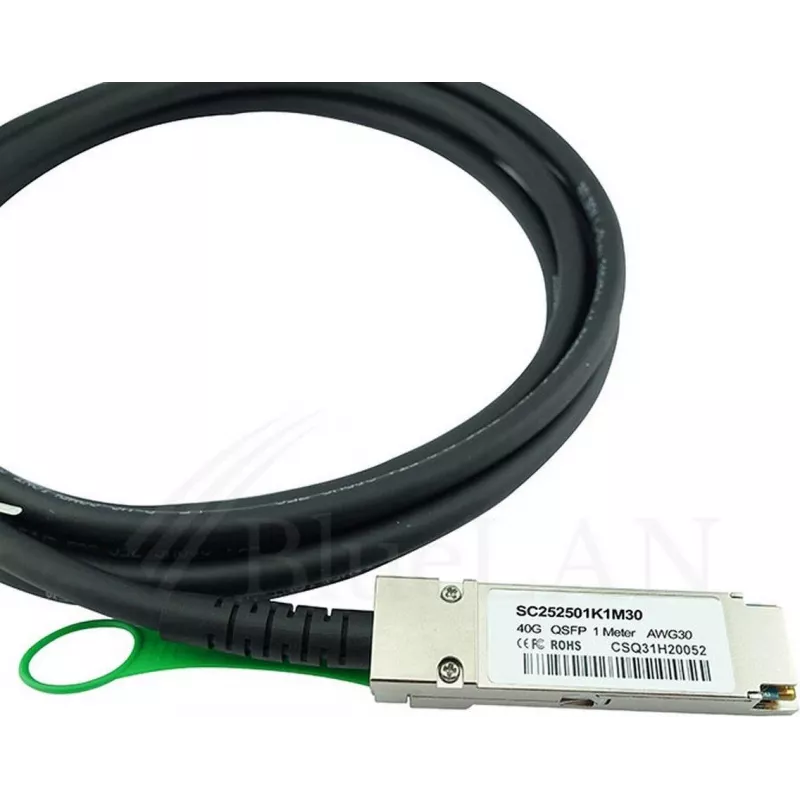BlueOptics MikroTik Q+DA0003 Compatibel BlueLAN QSFP Direct Attach-kabel, 40GBASE-CR4, 30AWG, 3m