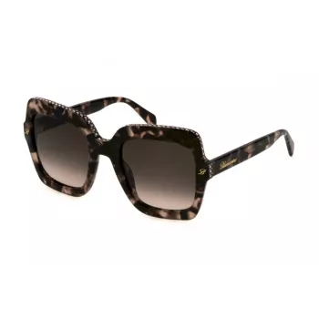 BLUMARINE dameszonnebril SBM836S5301GQ - oversized square butterfly montuur, grijs verloopglas, UV400-bescherming